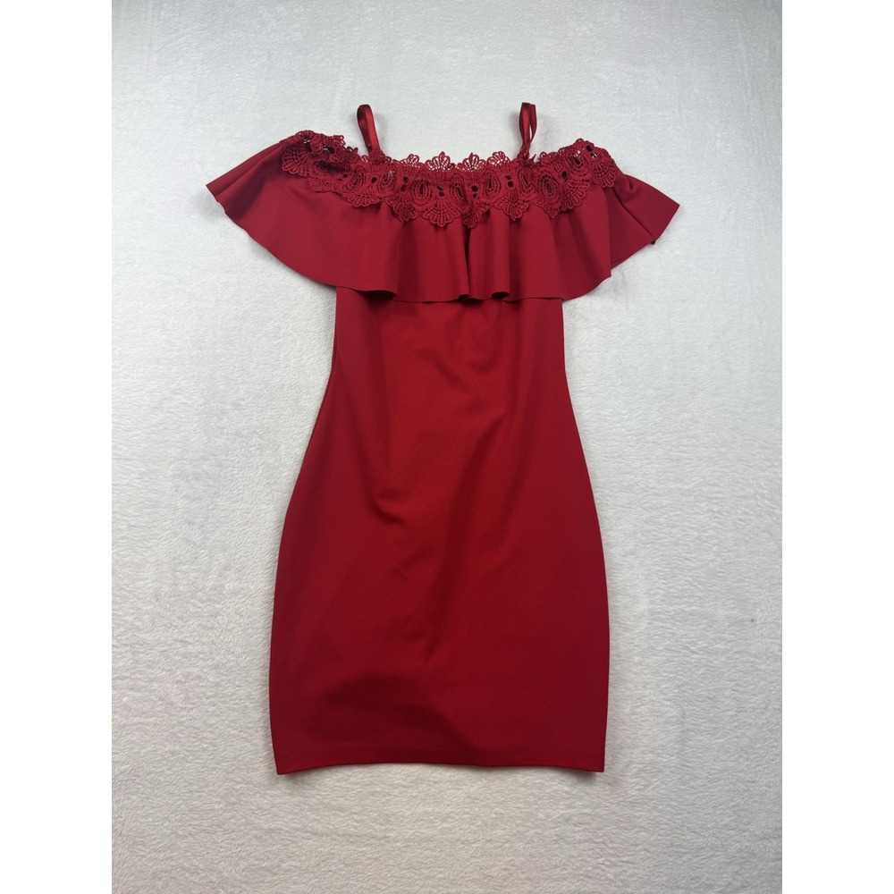 BCX Women's Off Shoulder Knee Length Evening Bodyβ Con Dress Red Size 1 Sexy